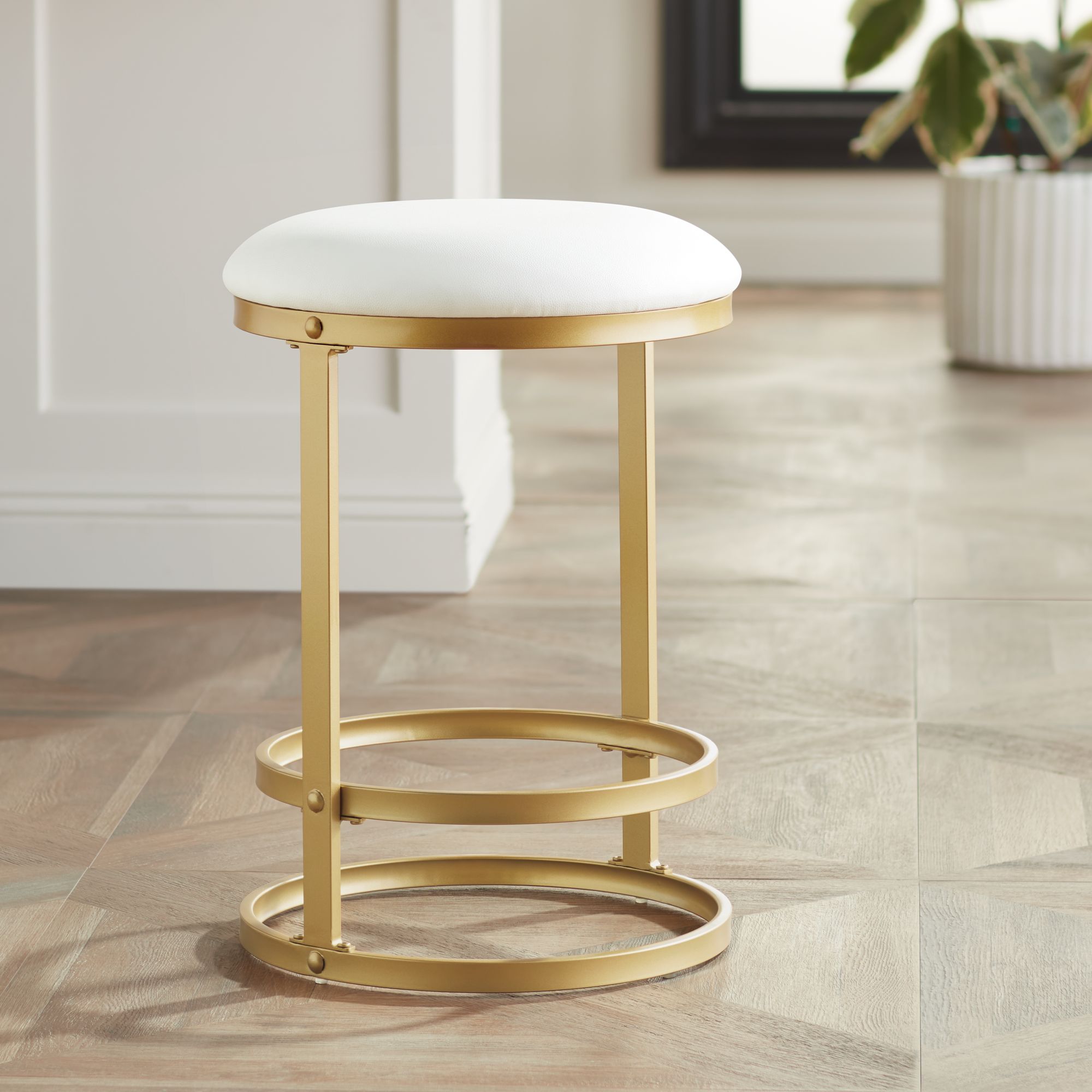 Metal and best sale fabric bar stools