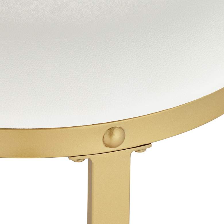 Image 4 Palmer Luxe Gold Metal and White Fabric Counterstool more views