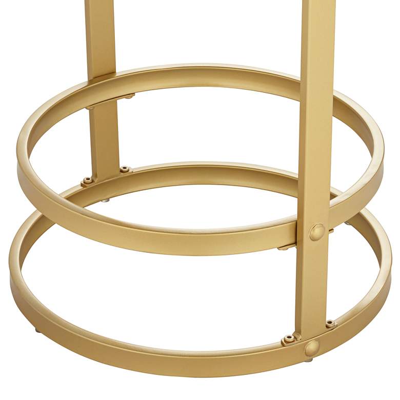 Image 5 Palmer Luxe Gold Metal and White Fabric Counterstool more views