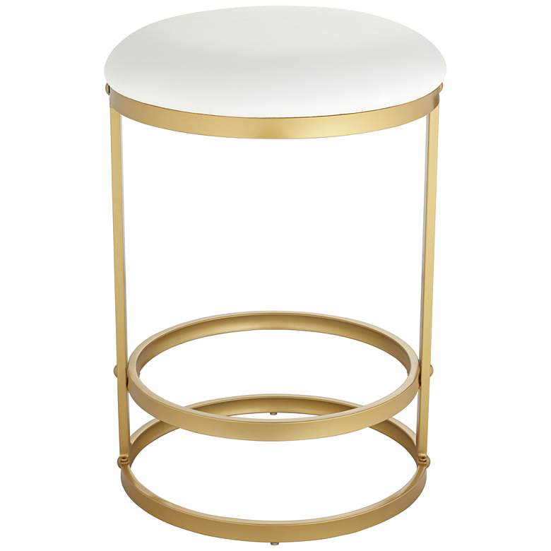Image 7 Palmer Luxe Gold Metal and White Fabric Counterstool more views
