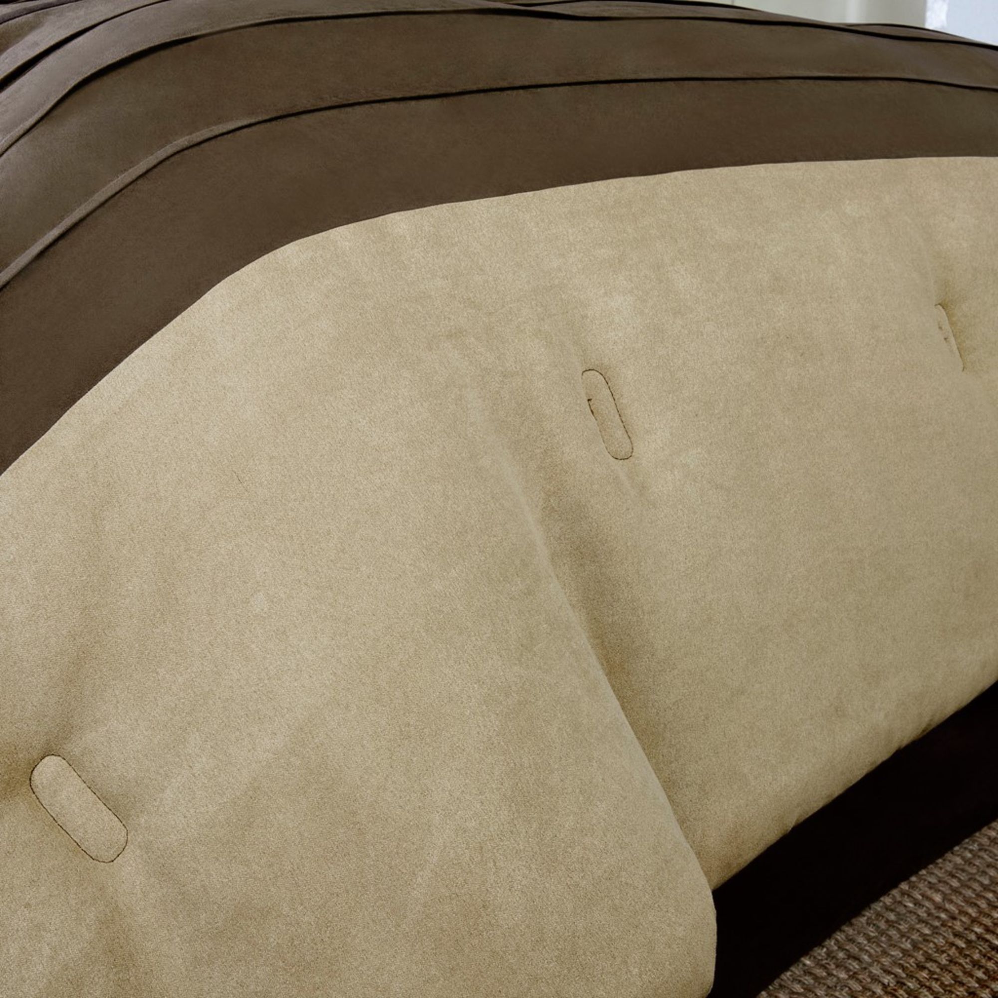 Palmer Natural Pieced Faux Suede King 7-Piece Comforter Set