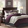 Thumbnail2 of Palmer Purple Pieced Faux Suede Cal King 7-Piece Comforter Set