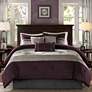 Thumbnail1 of Palmer Purple Pieced Faux Suede Cal King 7-Piece Comforter Set