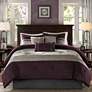 Thumbnail2 of Palmer Purple Pieced Faux Suede Full 7-Piece Comforter Set