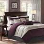 Thumbnail1 of Palmer Purple Pieced Faux Suede Full 7-Piece Comforter Set