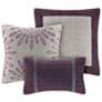 Thumbnail4 of Palmer Purple Pieced Faux Suede Full 7-Piece Comforter Set more views