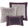 Palmer Purple Pieced Faux Suede Queen 7-Piece Comforter Set