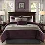 Palmer Purple Pieced Queen 7-Piece Comforter Set