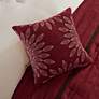 Thumbnail3 of Palmer Red and Brown Faux Suede Pieced King 7-Piece Comforter Set more views