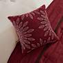Thumbnail4 of Palmer Red and Brown Pieced Faux Suede Cal King 7-Piece Comforter Set more views