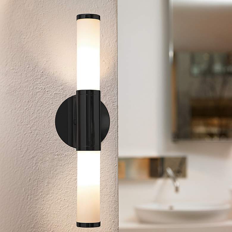 Image 1 Palmera 1 - 2 Light LED Bath and Vanity Light - Matte Black - White