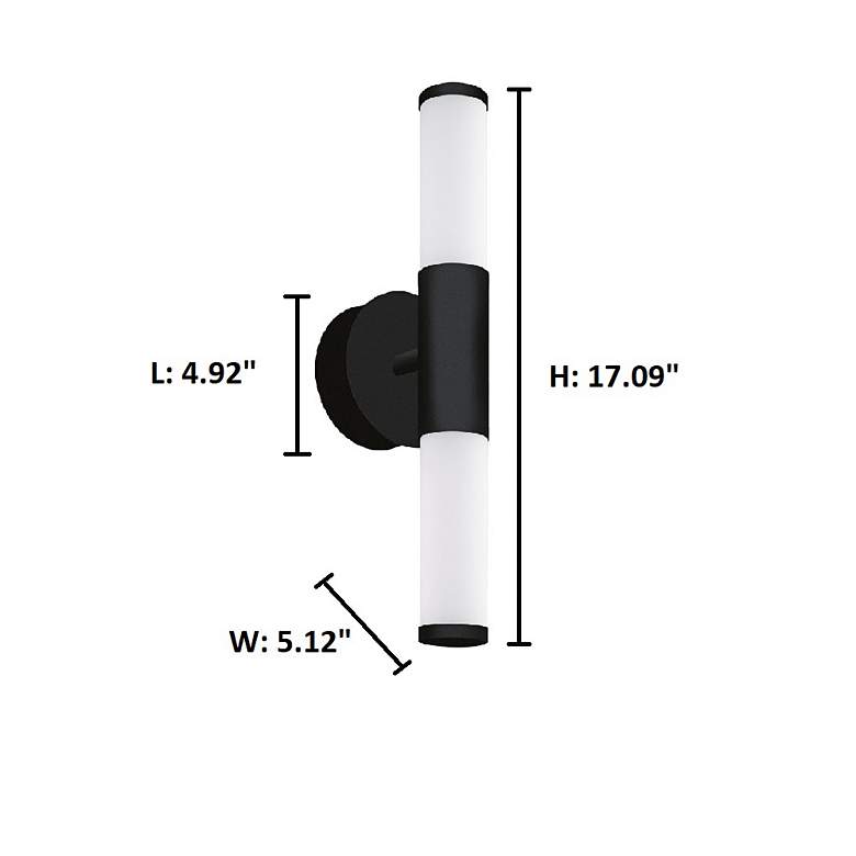 Image 4 Palmera 1 - 2 Light LED Bath and Vanity Light - Matte Black - White more views