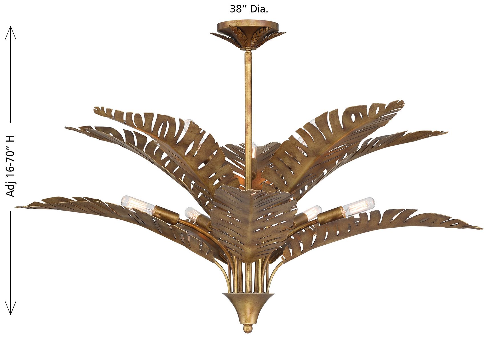 Palmera 10-Light Chandelier in Gold Vein by Breegan Jane