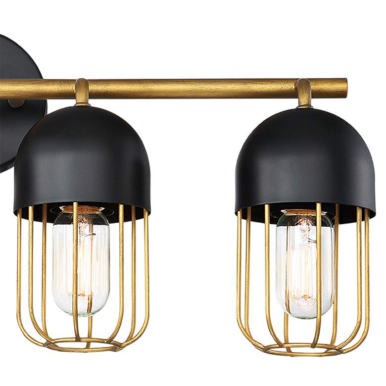 Image 2 Palmerston 23 1/4" Wide Black and Gold 4-Light Bath Light more views
