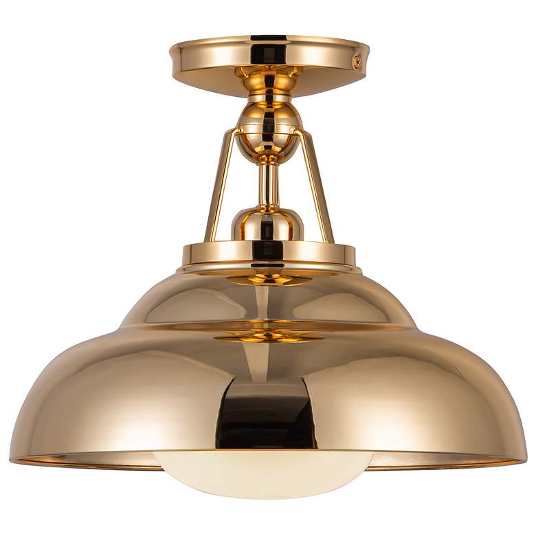 Image 1 Palmetto 12" Wide Polished Brass Ceiling Light