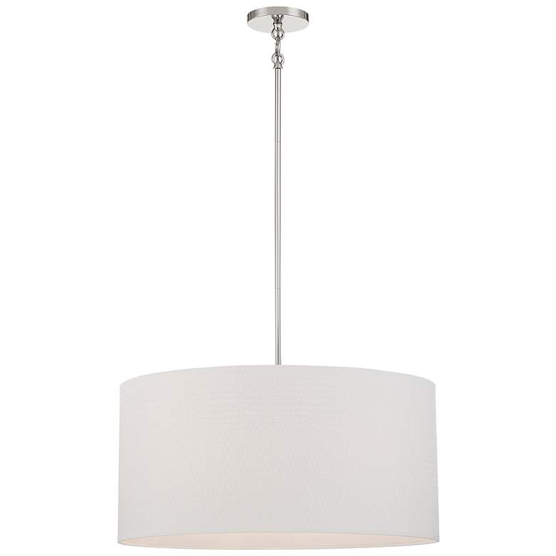 Image 1 Palmetto 24 1/2" Wide Polished Nickel Drum Pendant Light