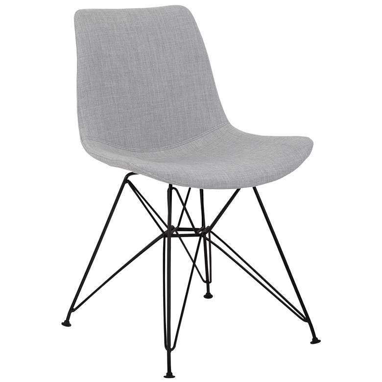 Image 1 Palmetto Dining Chair in Gray Fabric and Black Finish