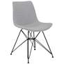 Palmetto Dining Chair in Gray Fabric and Black Finish
