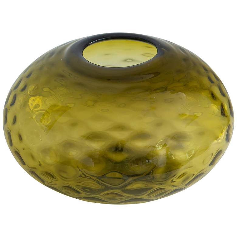 Image 1 Palmgren 9.2" High Green Short Round Glass Vase