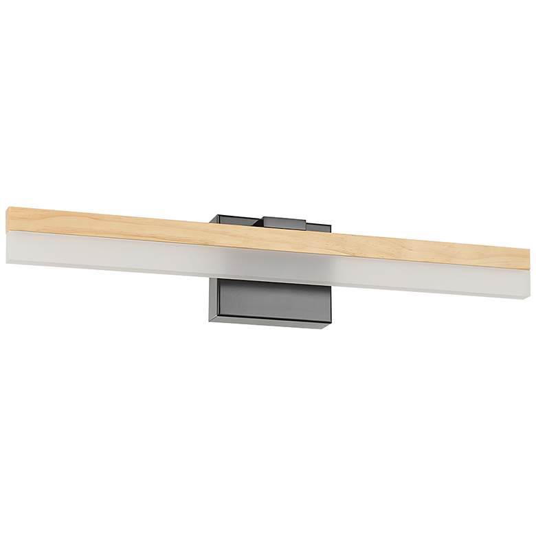 Image 2 Palmital Bath Light - Integrated LED - Natural Wood - Frosted Acrylic Shade