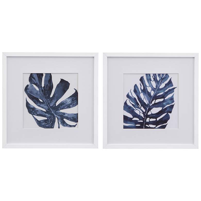 Image 1 Palms 18" x 18" White Framed Print Set of 2