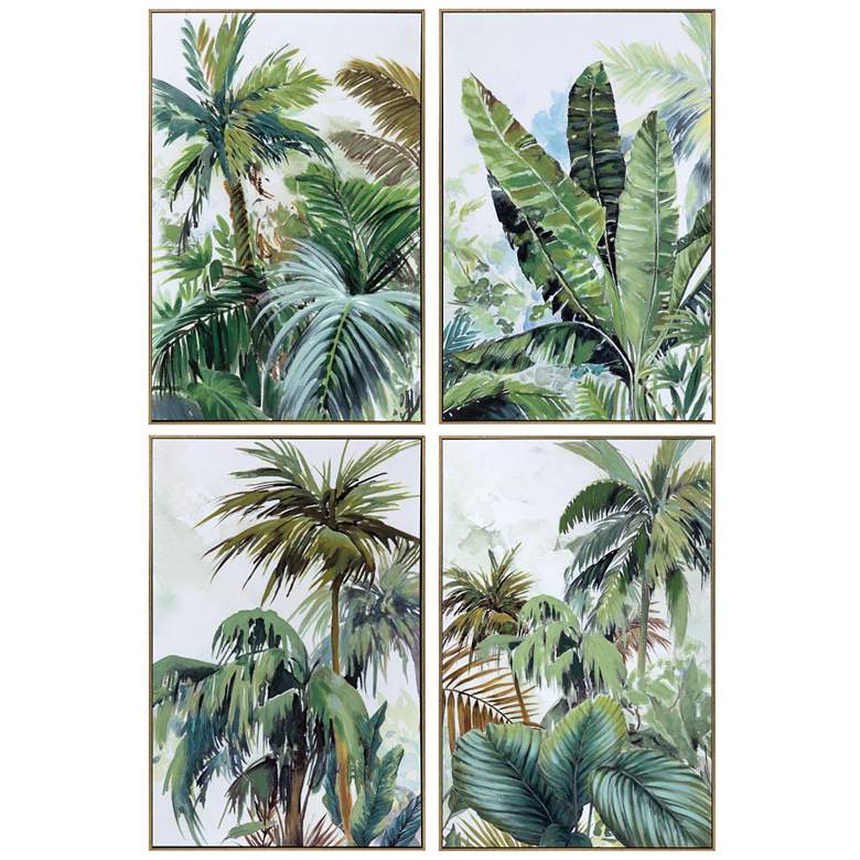 Image 1 Palms And Ferns Framed Canvas Set of 4