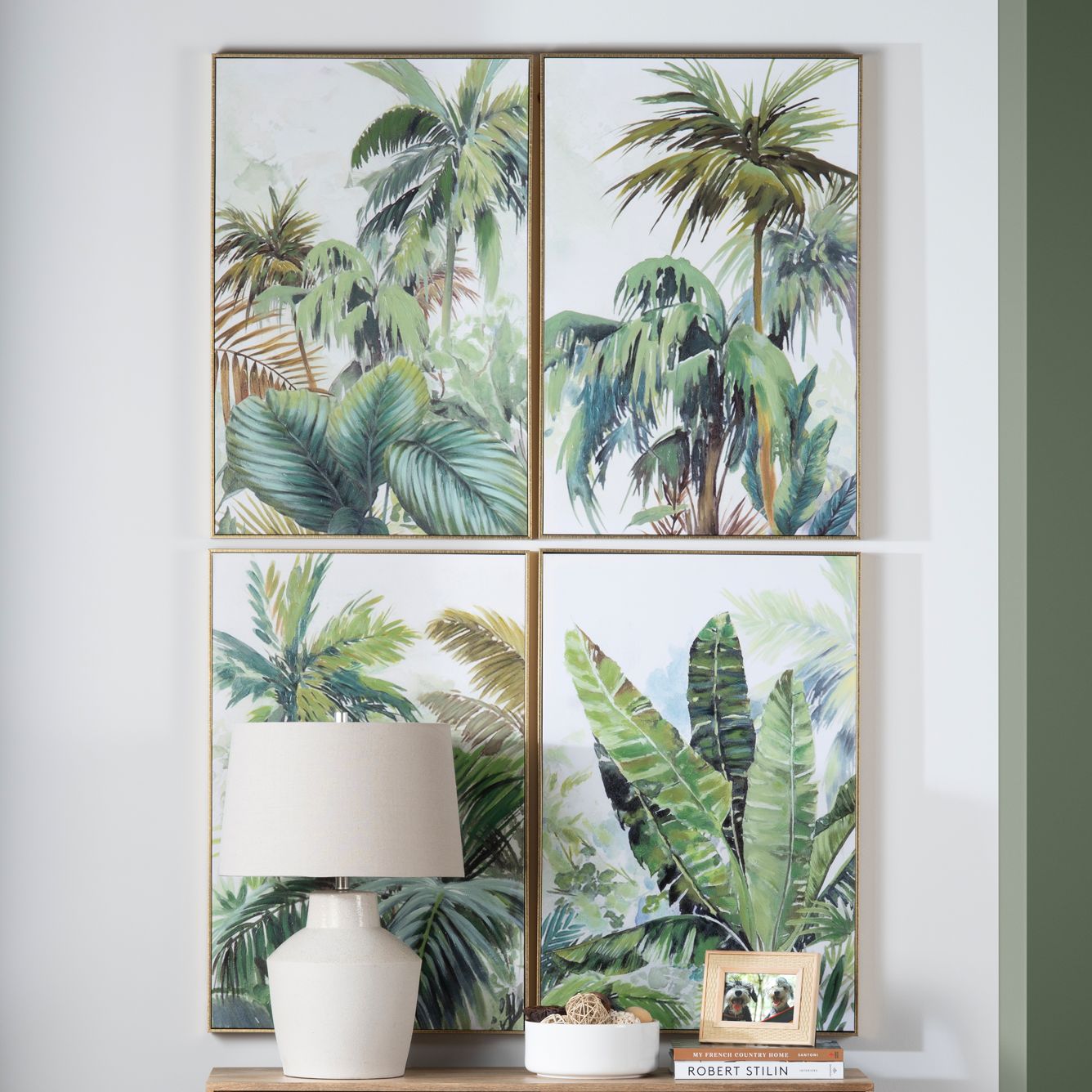 Image Palms And Ferns Framed Canvas Set of 4
