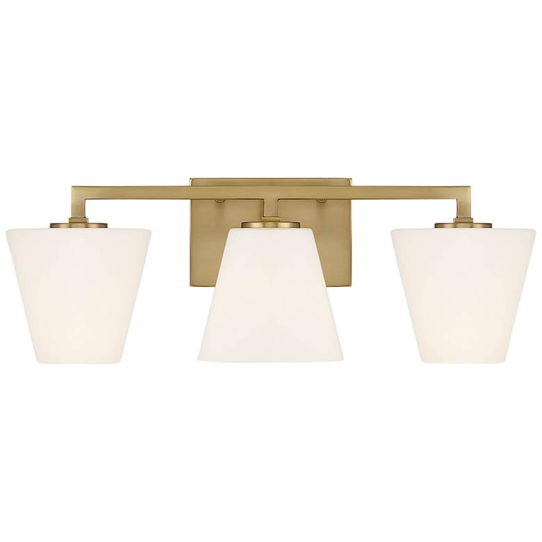 Image 4 Palmyra 24" Wide Brushed Gold 3-Light Vanity Bath Light more views