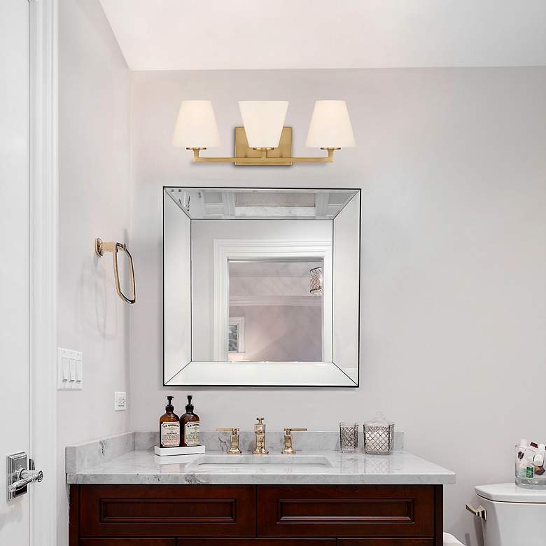 Image 6 Palmyra 24" Wide Brushed Gold 3-Light Vanity Bath Light more views