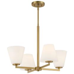Palmyra 24&quot; Wide Brushed Gold 4 Light Chandelier