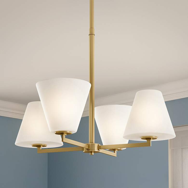 Image 1 Palmyra 24" Wide Brushed Gold 4 Light Chandelier