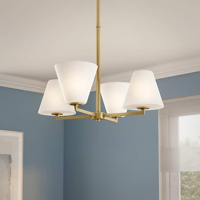 Image 5 Palmyra 24" Wide Brushed Gold 4 Light Chandelier more views