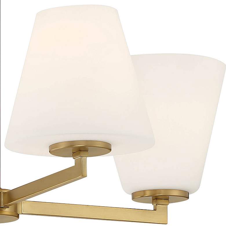 Image 3 Palmyra 24" Wide Brushed Gold White Glass Modern 4-Light Chandelier more views