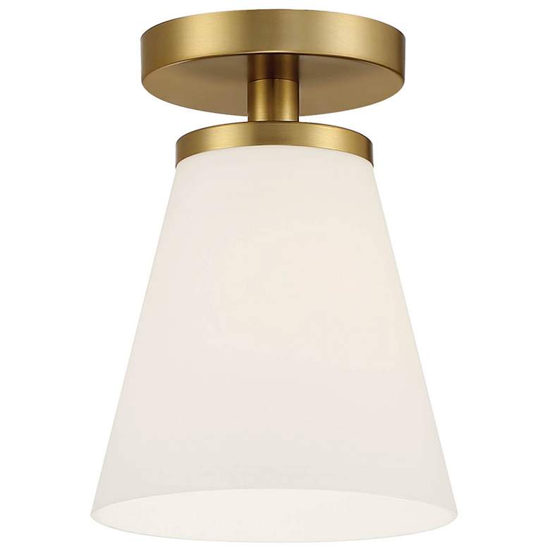 Image 1 Palmyra 7" Wide 1-Light Brushed Gold Semi-Flush Mount Ceiling Light