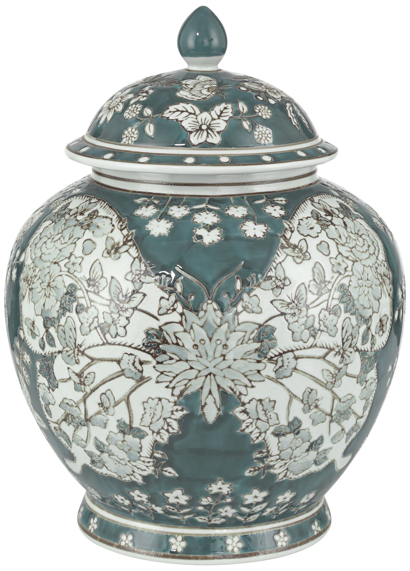 Image 2 Paloma 12" High Teal Traditional Ginger Jar with Lid