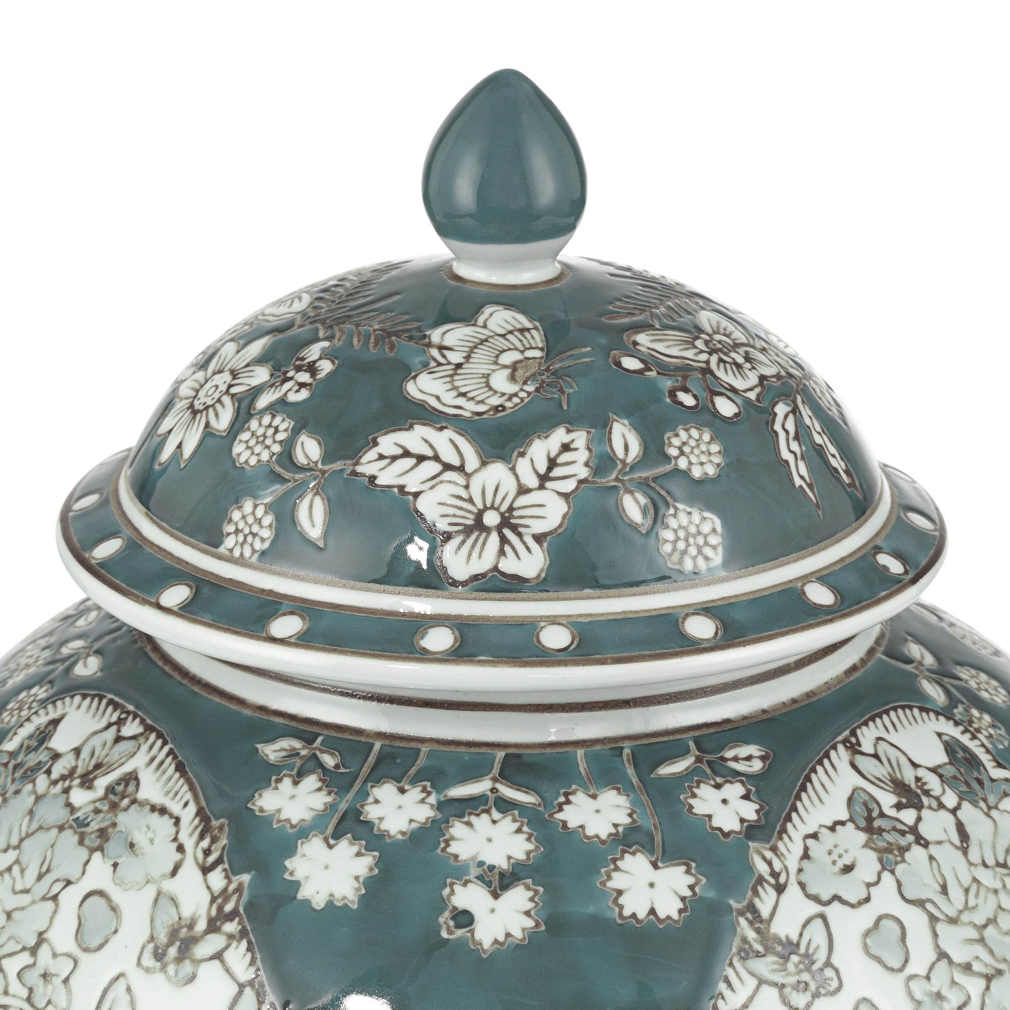Image 3 Paloma 12" High Teal Traditional Ginger Jar with Lid more views