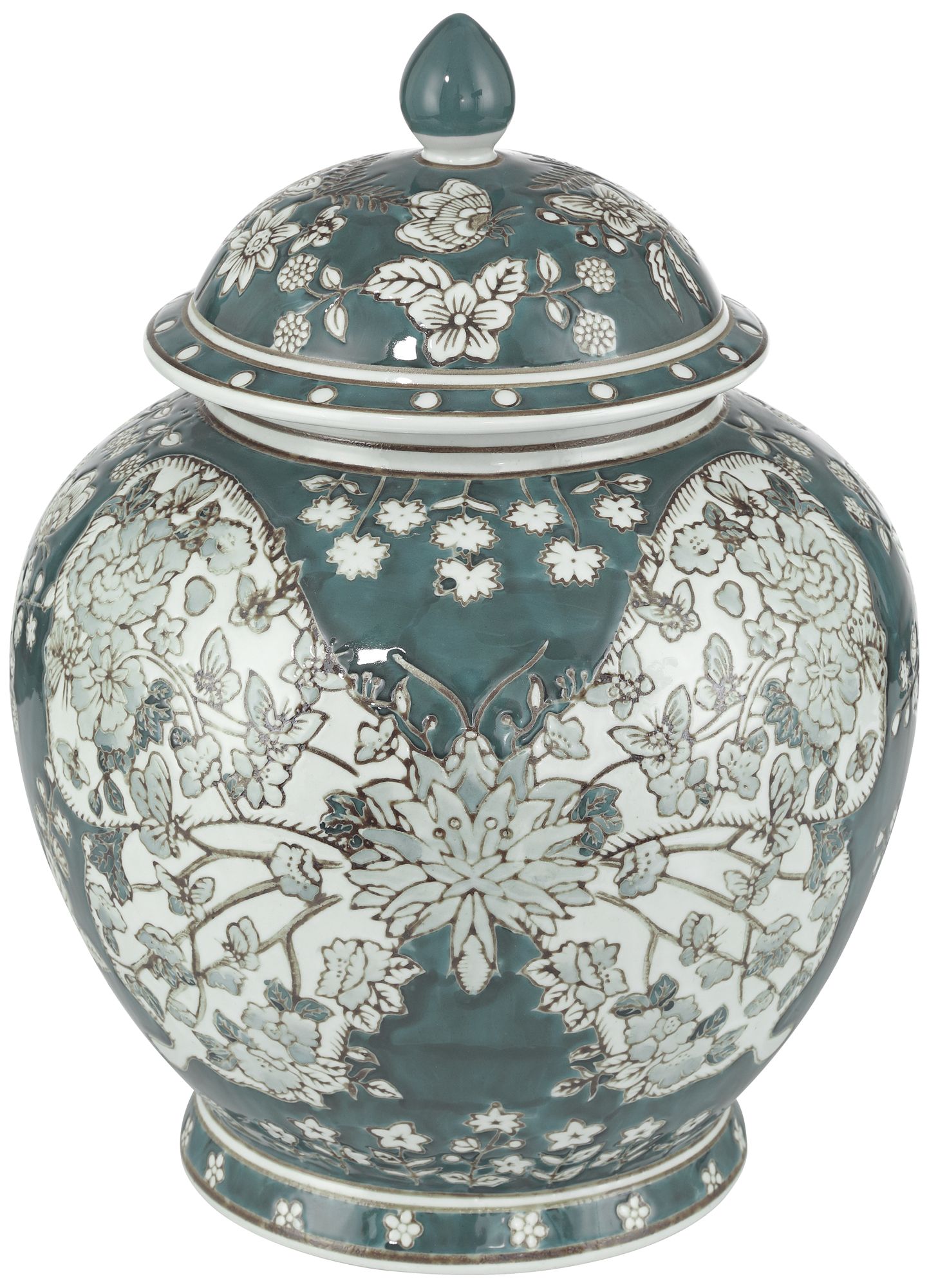 Image 6 Paloma 12" High Teal Traditional Ginger Jar with Lid more views