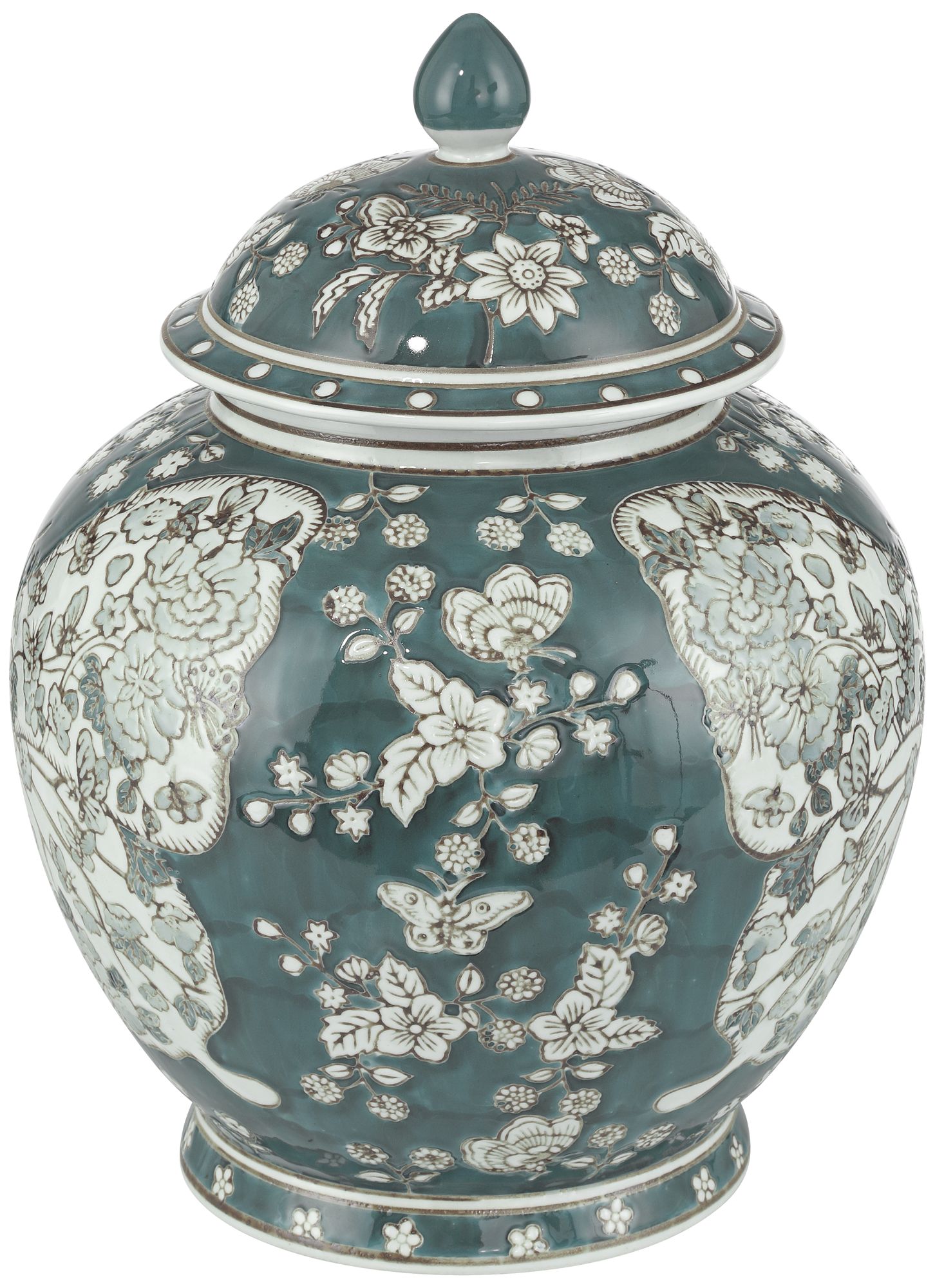 Image 7 Paloma 12" High Teal Traditional Ginger Jar with Lid more views