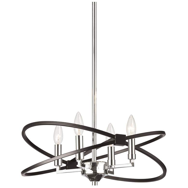 Image 1 Paloma 18" Wide 4 Light Polished Chrome and Matte Black Chandelier