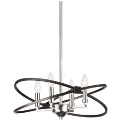 Paloma 18&quot; Wide 4 Light Polished Chrome and Matte Black Chandelier