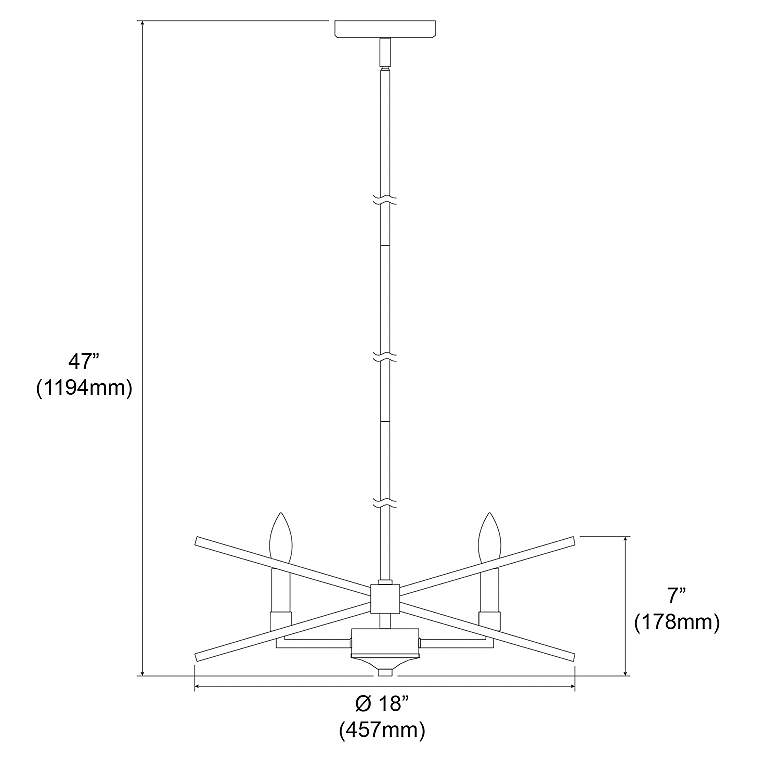 Image 3 Paloma 18" Wide 4 Light Polished Chrome and Matte Black Chandelier more views