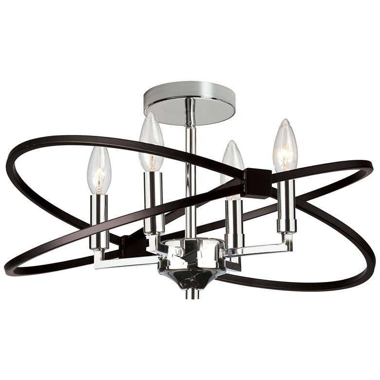 Image 1 Paloma 18" Wide Polished Chrome 4-Light Ceiling Light