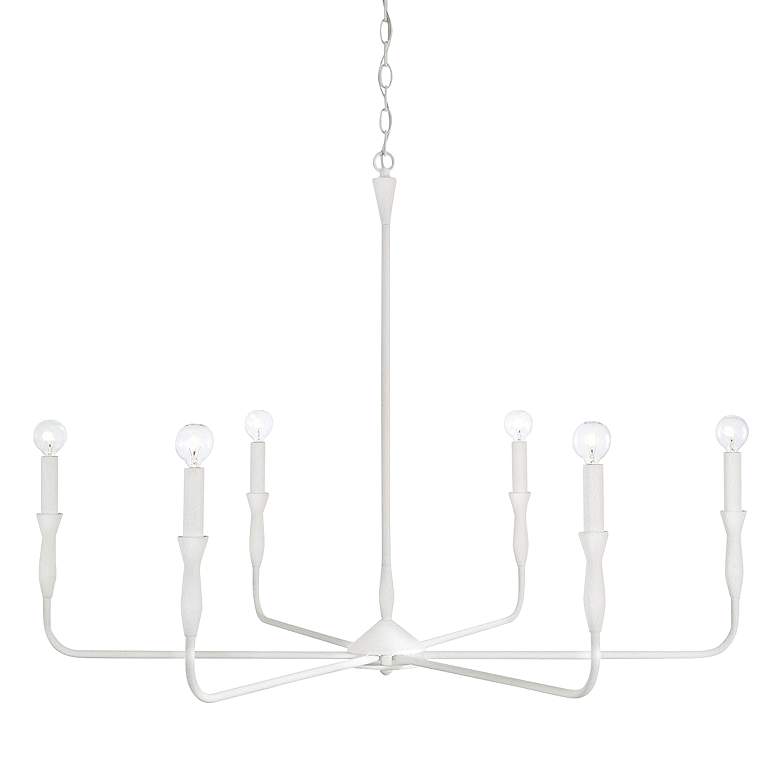 Image 2 Paloma 41" Wide Textured White 6-Light Chandelier