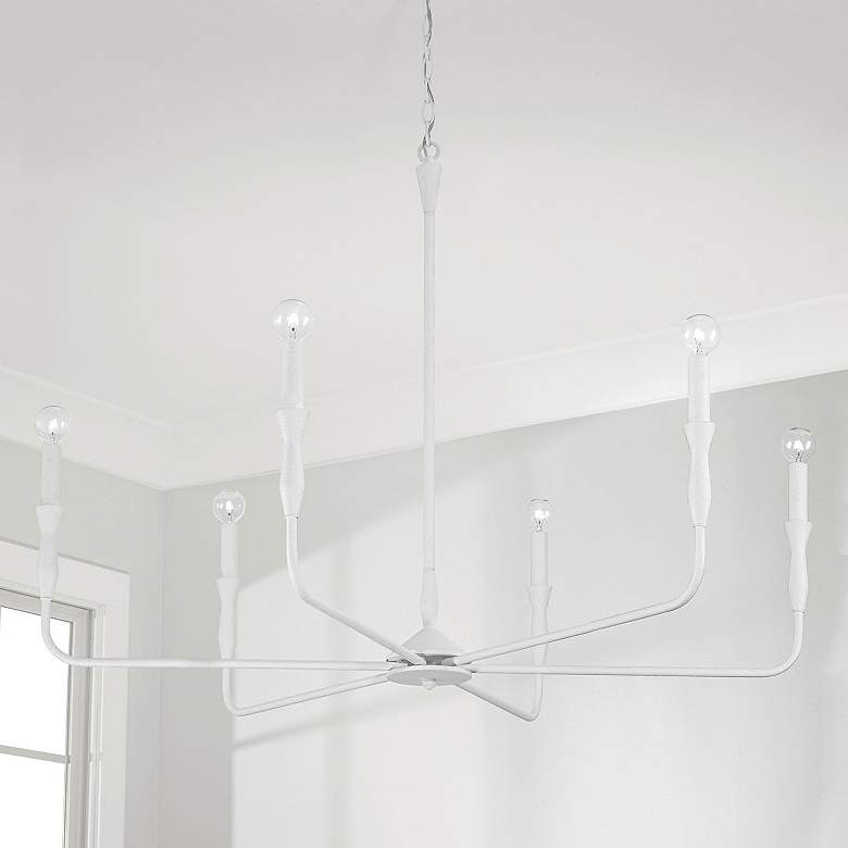 Image 1 Paloma 41" Wide Textured White 6-Light Chandelier
