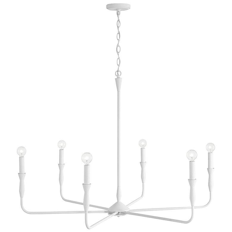 Image 5 Paloma 41" Wide Textured White 6-Light Chandelier more views