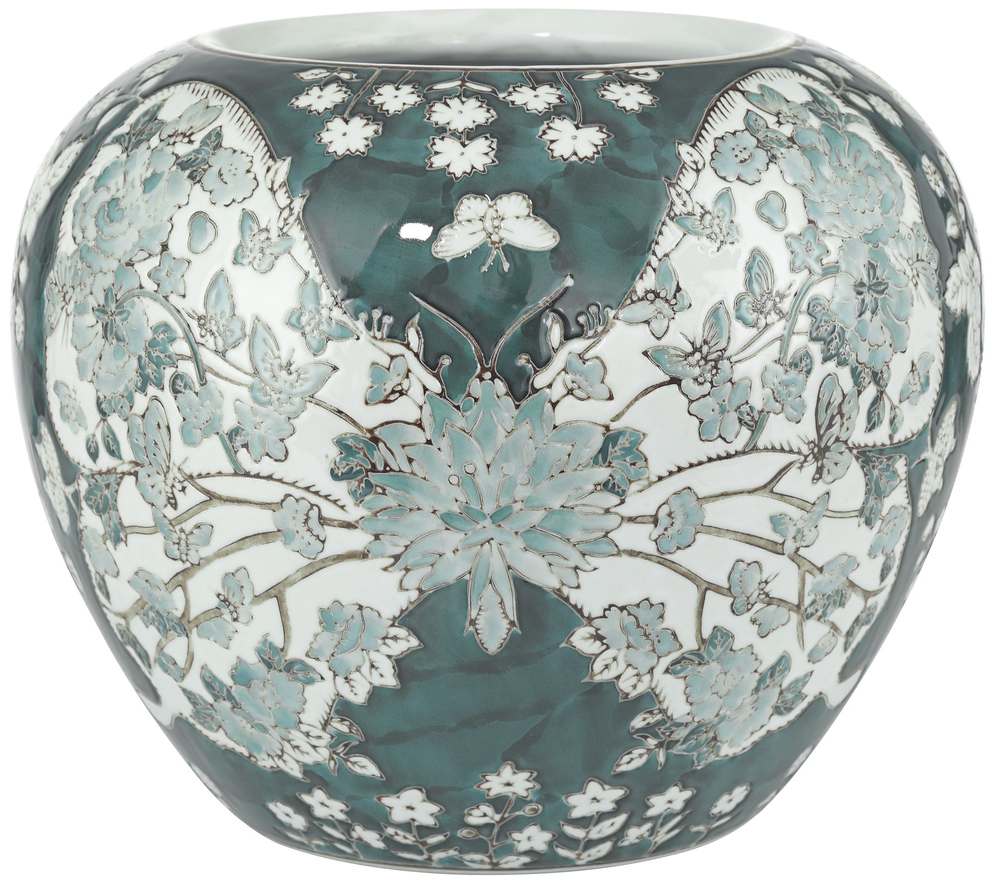 Image 2 Paloma 7 3/4" High Teal Traditional Ceramic Ginger Vase