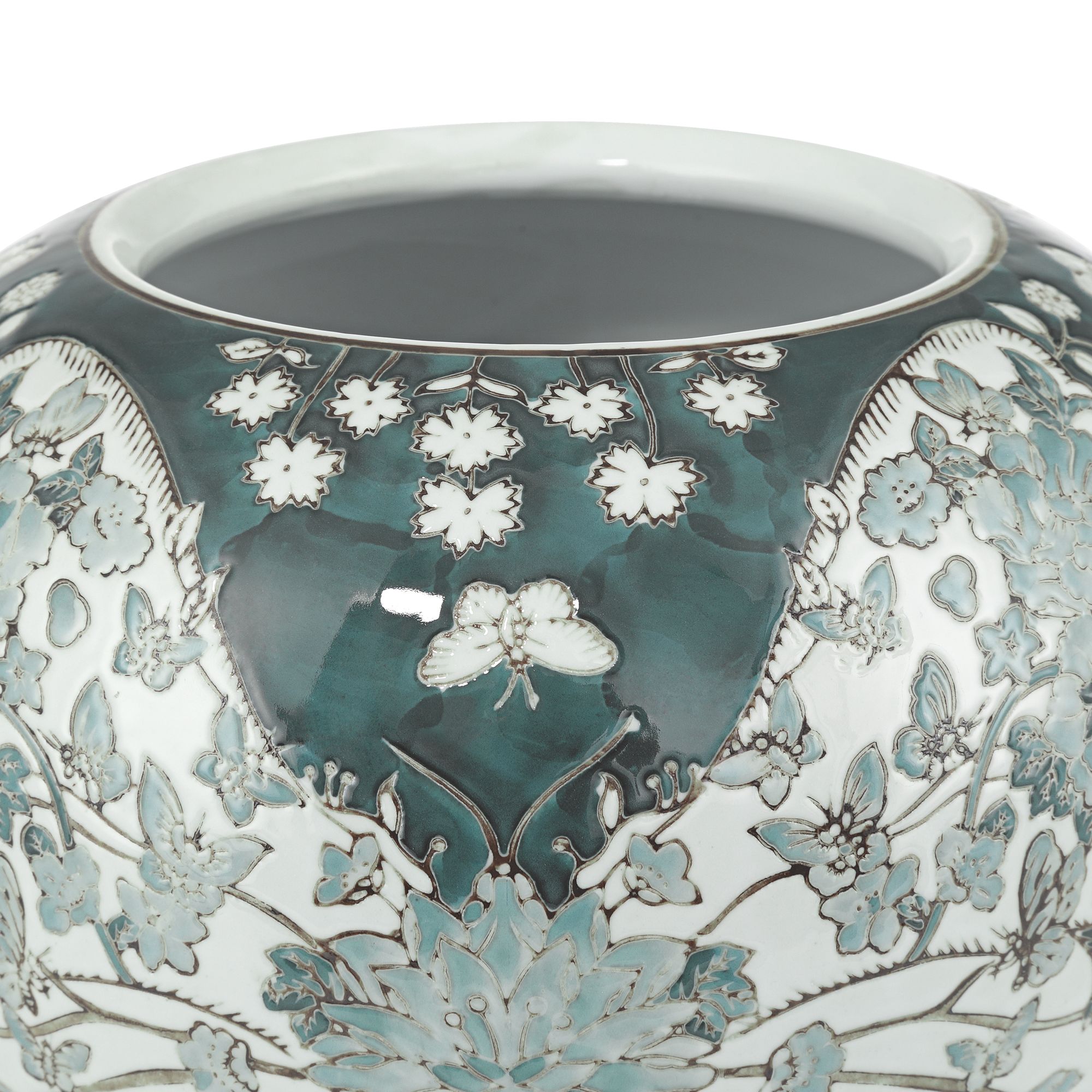 Image 3 Paloma 7 3/4" High Teal Traditional Ceramic Ginger Vase more views