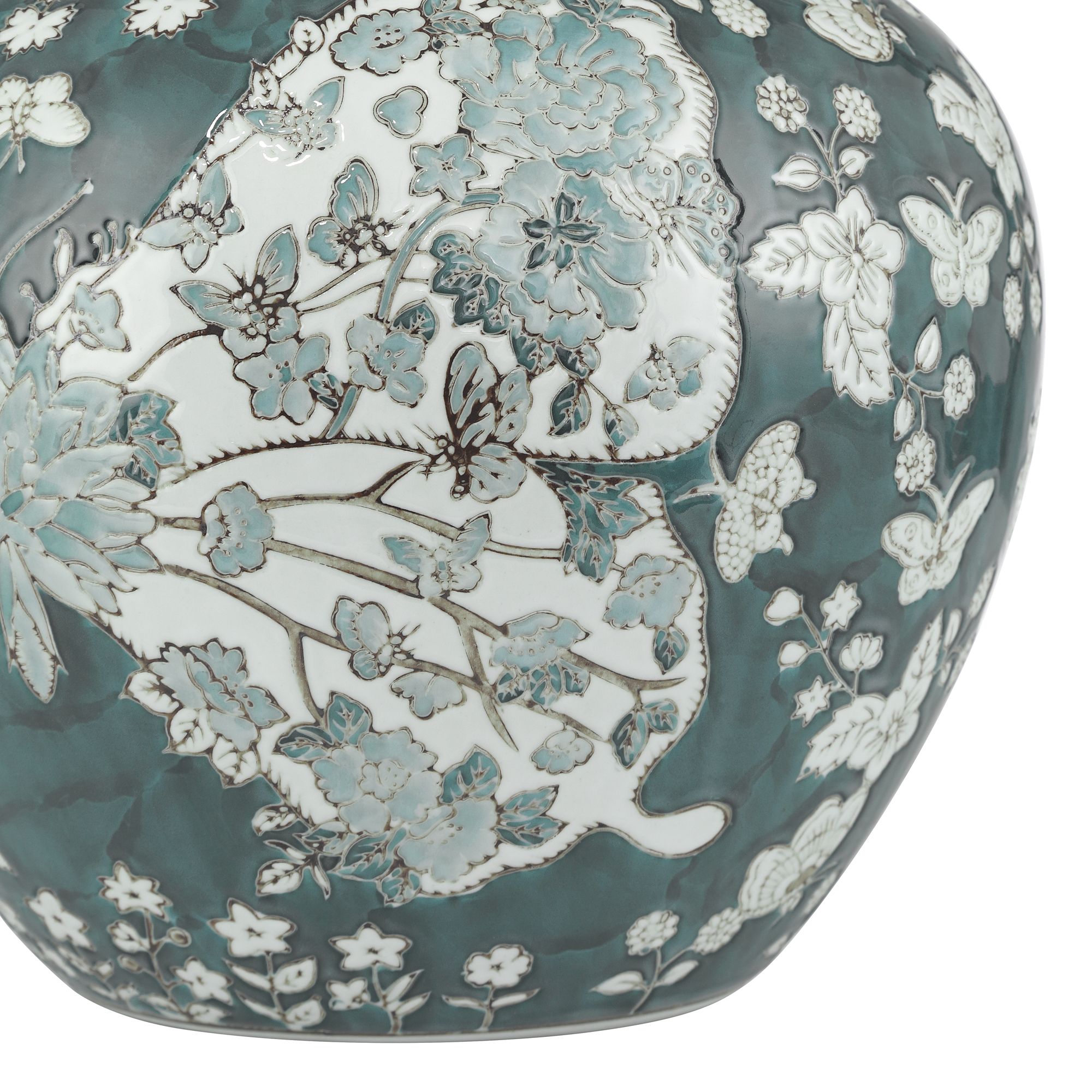 Image 4 Paloma 7 3/4" High Teal Traditional Ceramic Ginger Vase more views