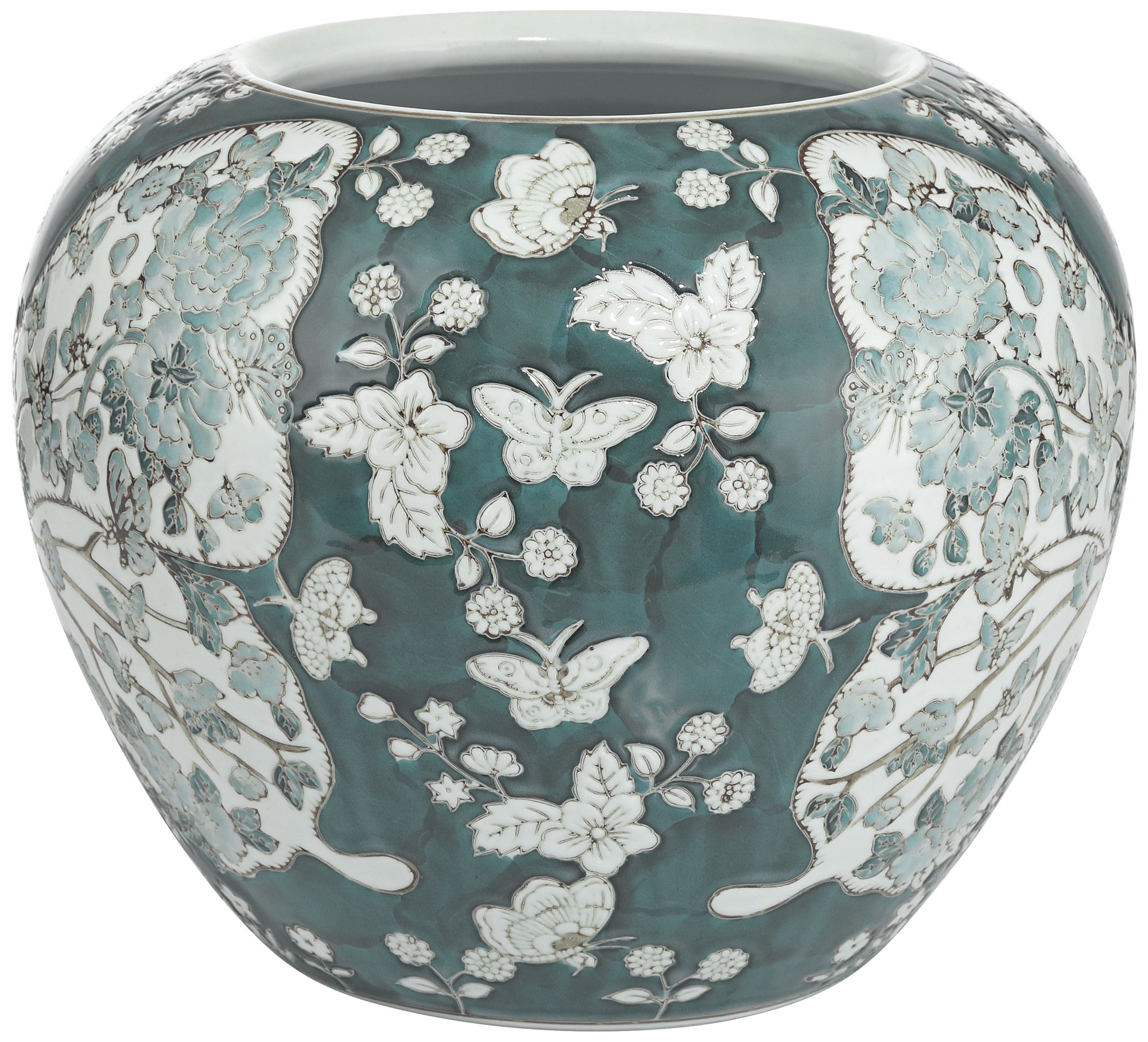Image 7 Paloma 7 3/4" High Teal Traditional Ceramic Ginger Vase more views