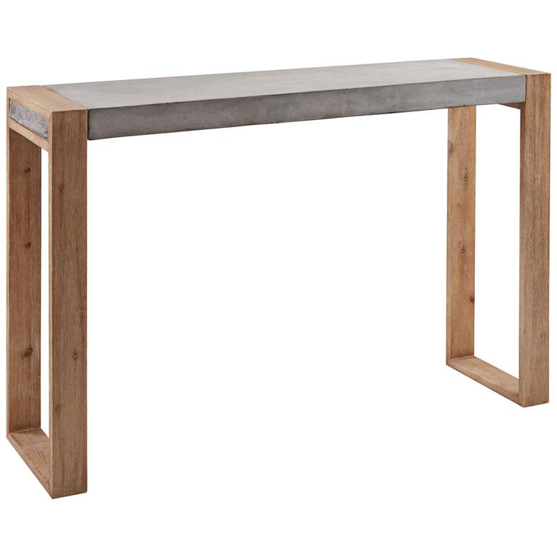 Image 1 Paloma Atlantic 51" Brushed Wood and Concrete Console Table
